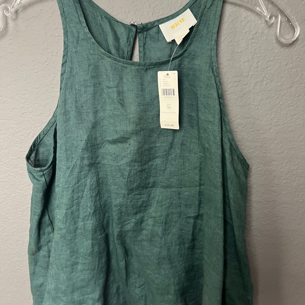 NWT Maeve Green Sleeveless Tank Top